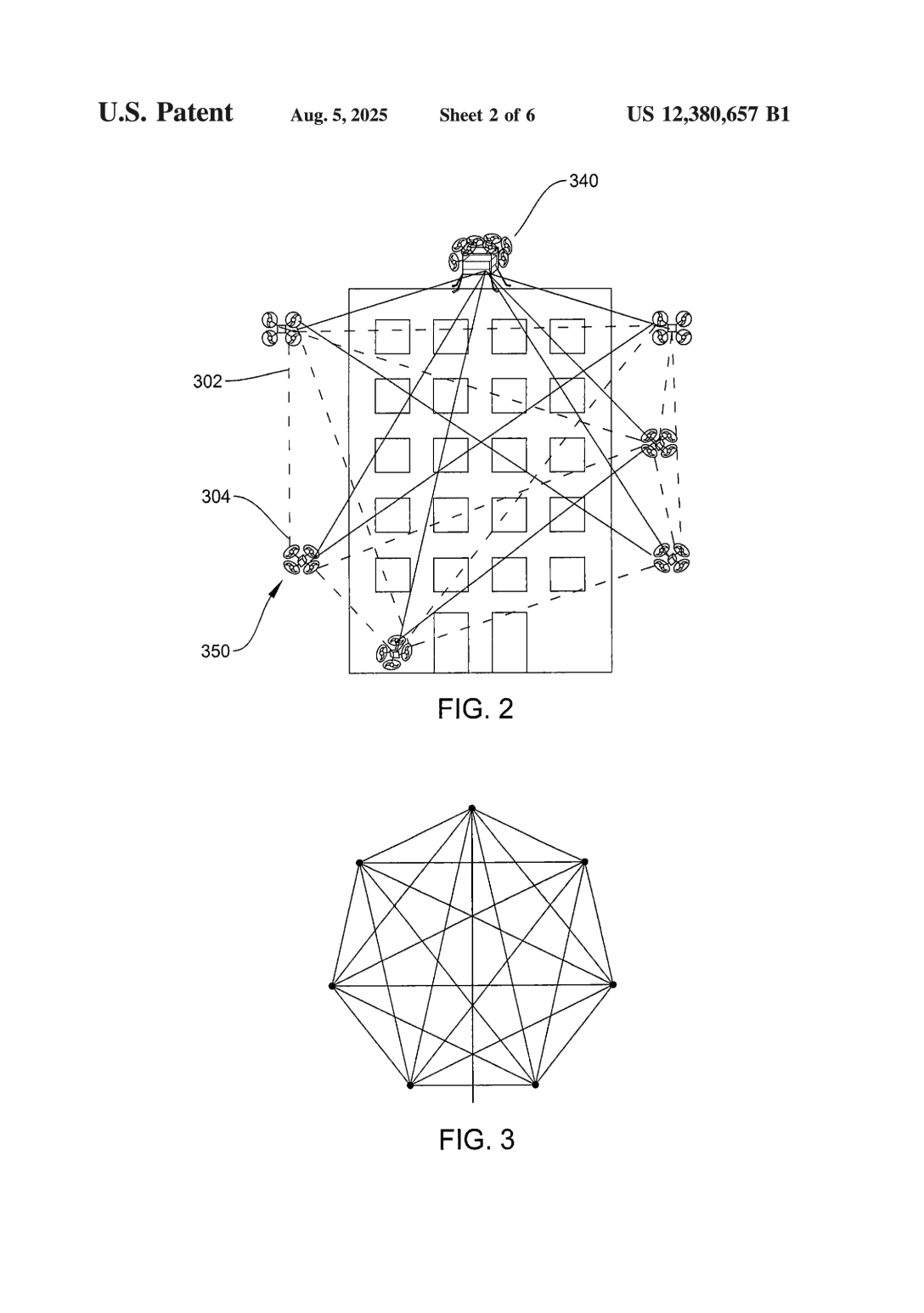 Figs. 2 & 3 — Networked multi-drone coordination mesh