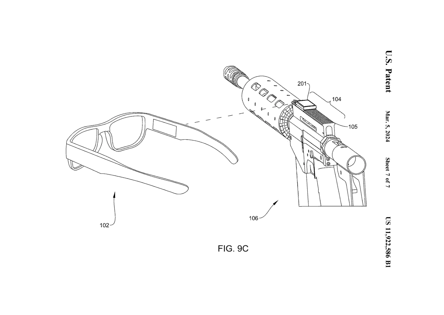 Fig. 9C — Glasses & sensor link